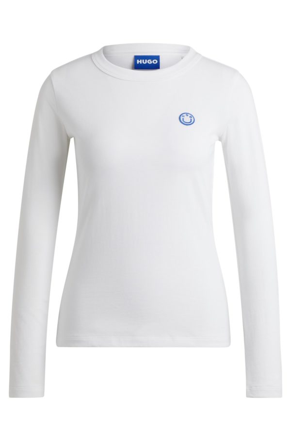 Hugo Boss Haut en jersey de coton avec badge logoté Happy HUGO
