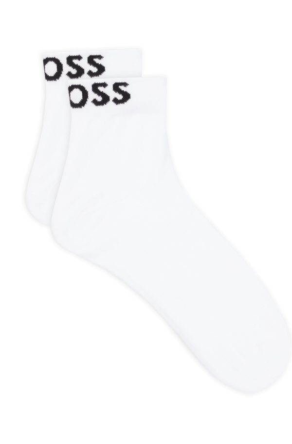 Hugo Boss Lot de deux paires de chaussettes mi-mollet à logos contrastants
