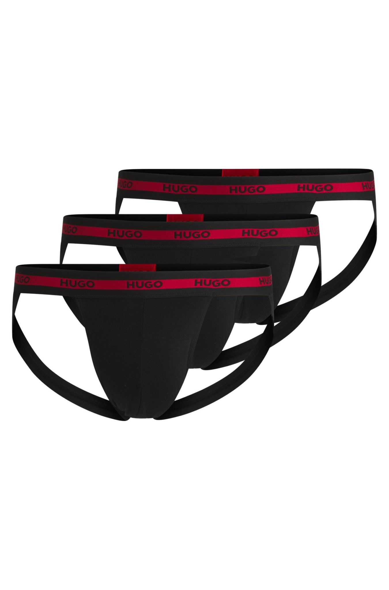 Hugo Boss Lot de trois jockstraps avec taille à logos répétés