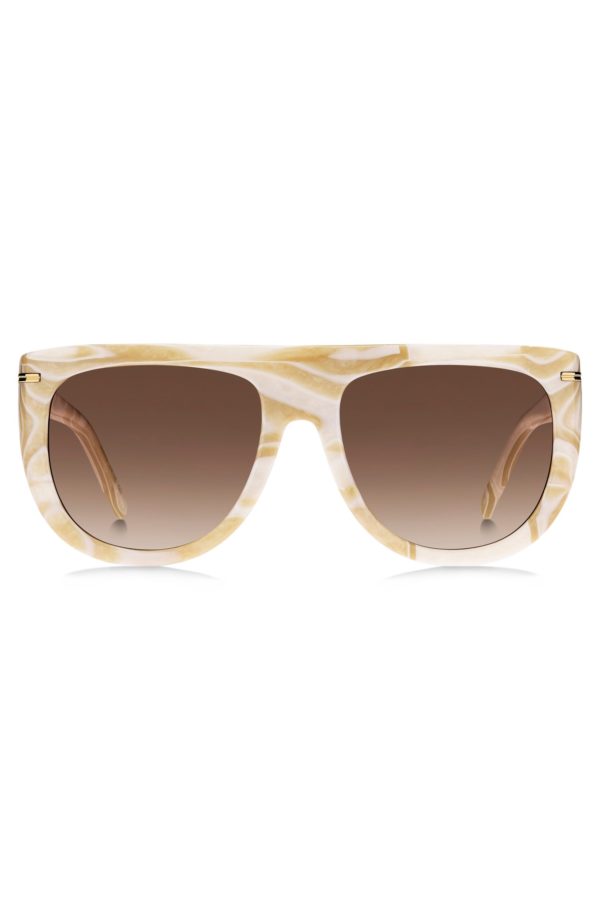 Hugo Boss Lunettes de soleil en acétate à motif avec garnitures en métal doré