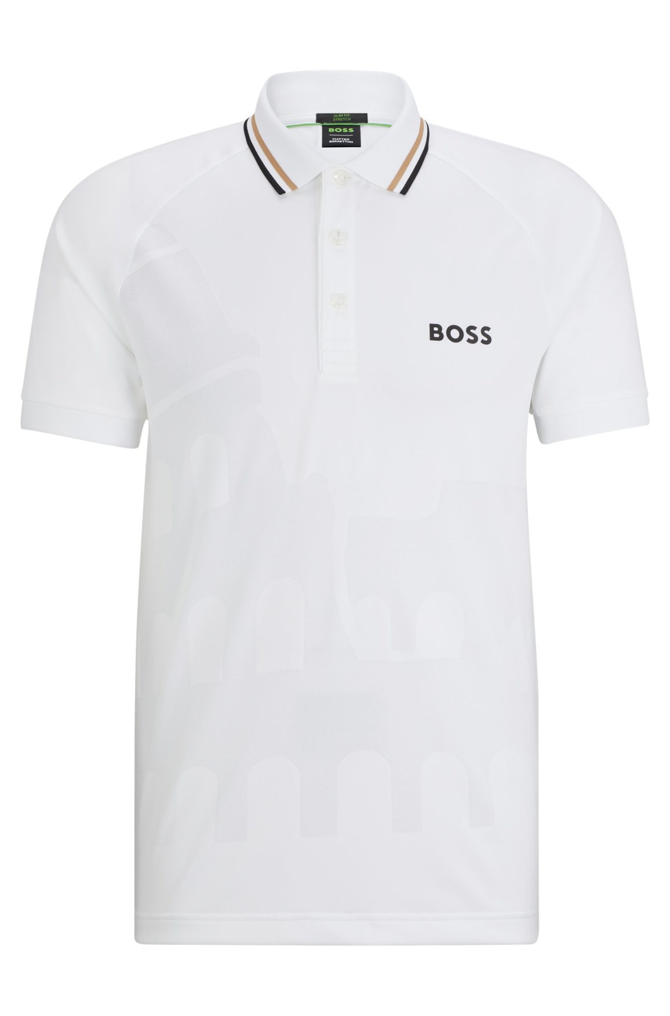 Hugo Boss Polo Slim Fit en jersey jacquard technique BOSS x Matteo Berrettini