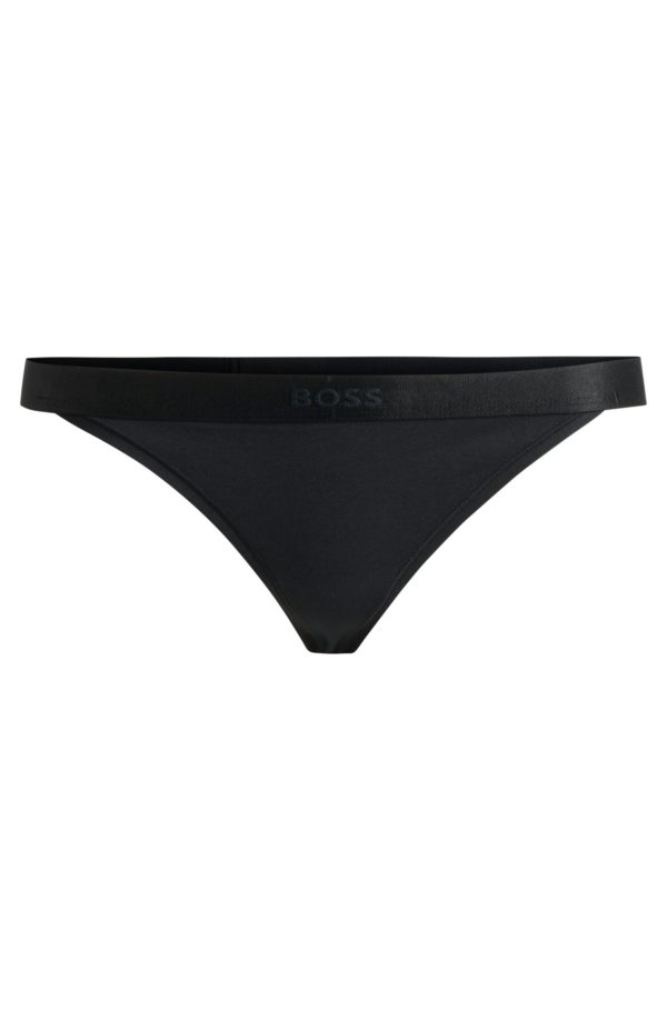 Hugo Boss String en coton mélangé avec taille logotée