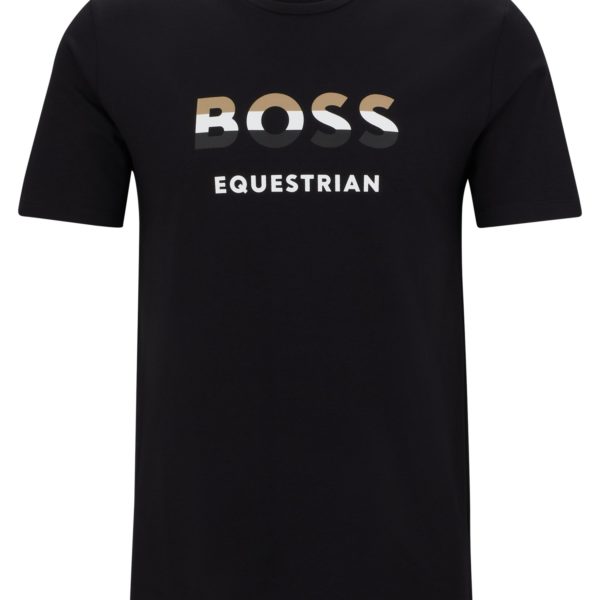 T-shirt d’équitation à manches courtes en coton stretch avec logo – Hugo Boss
