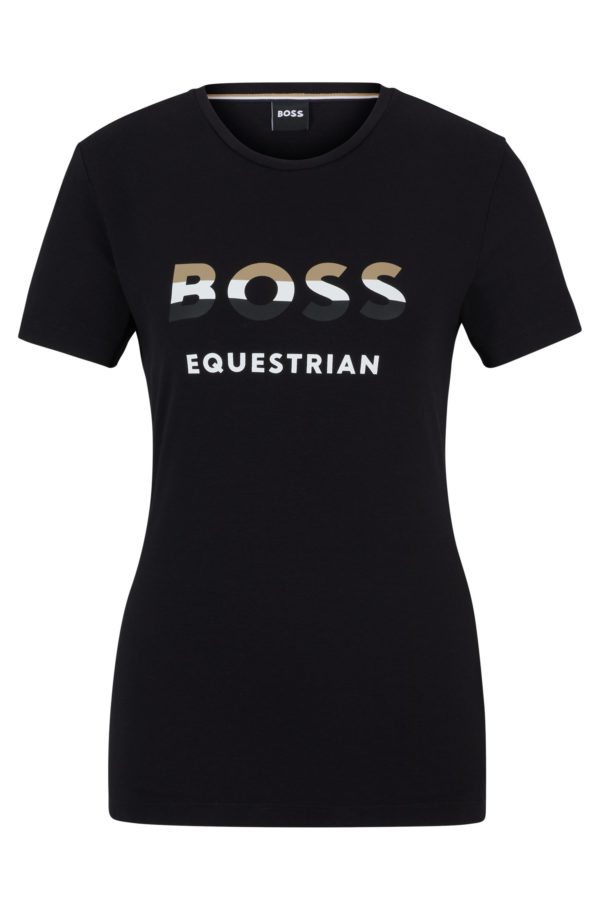 Hugo Boss T-shirt d’équitation en coton stretch avec logos