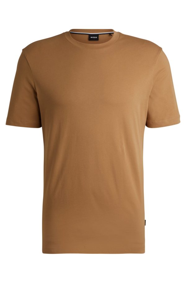 Hugo Boss T-shirt Regular en jersey de coton avec col côtelé