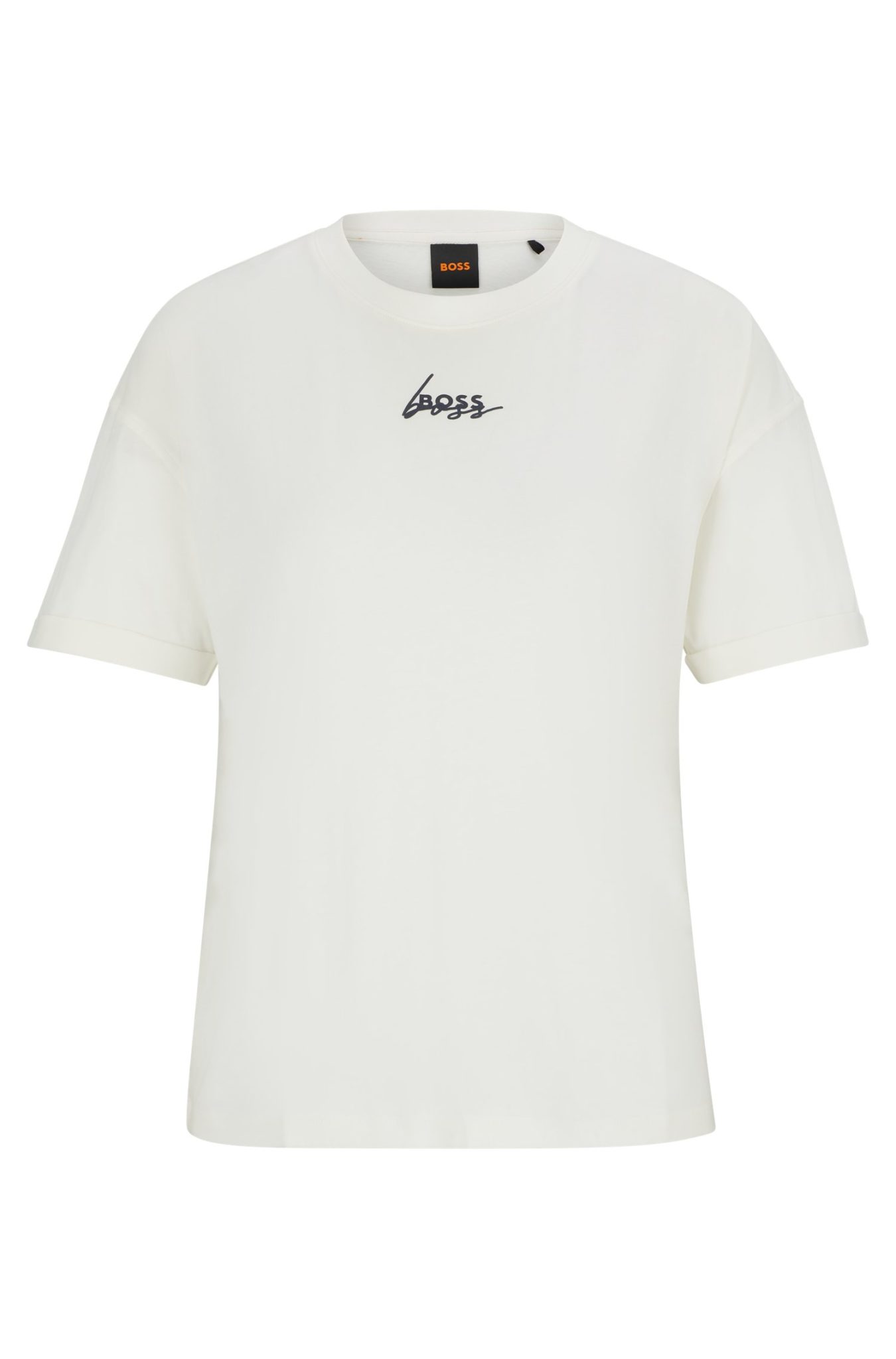 Hugo Boss T-shirt en jersey de coton avec imprimé emblématique