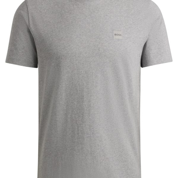 T-shirt en jersey de coton avec patch logoté – Hugo Boss