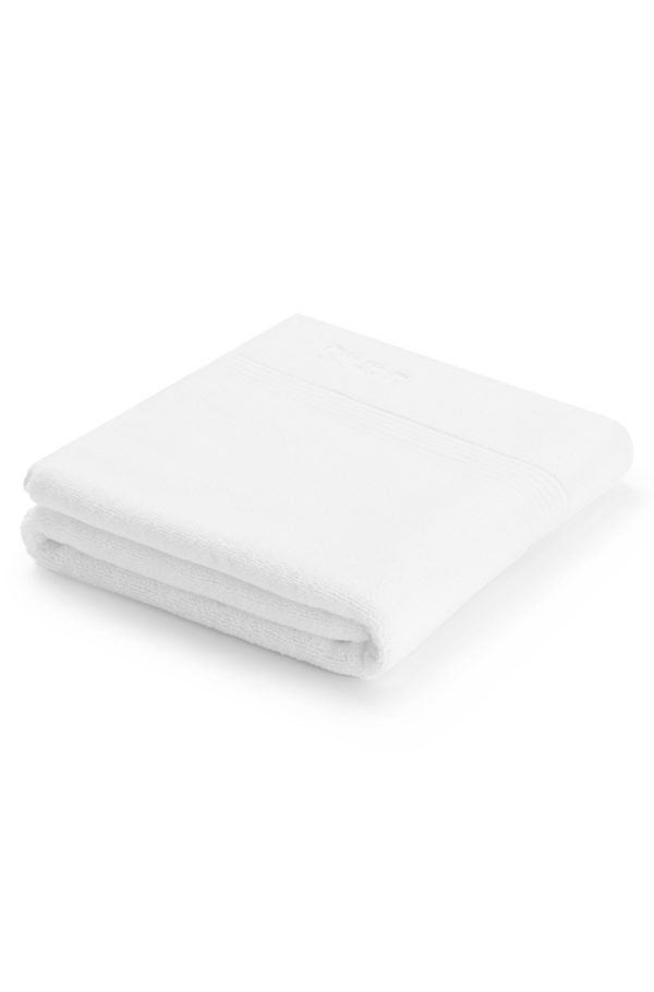 Hugo Boss Tapis de bain en coton blanc de la mer Égée avec logo ton sur ton