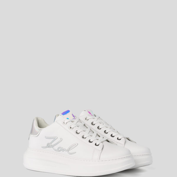 Karl Lagerfeld, Baskets En Cuir Kapri Signia, Femme, Blanc/Multi, Taille: L36 Karl Lagerfeld