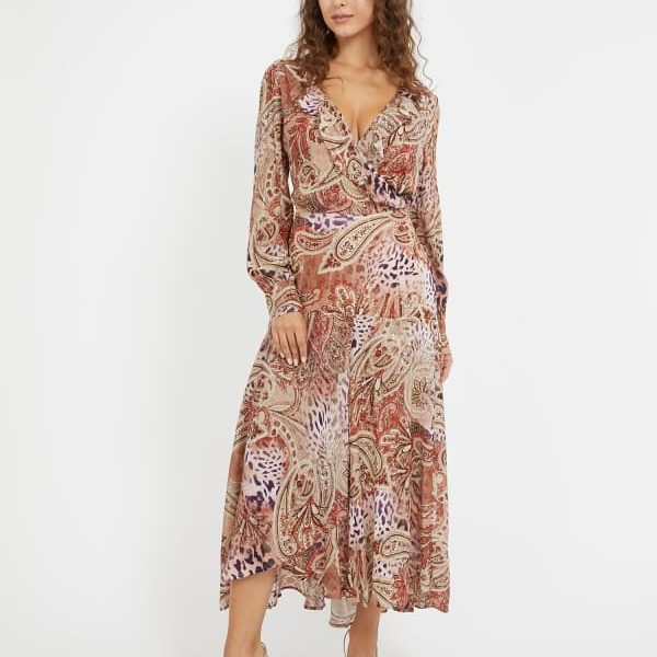Robe Longue Motif Animalier - Guess