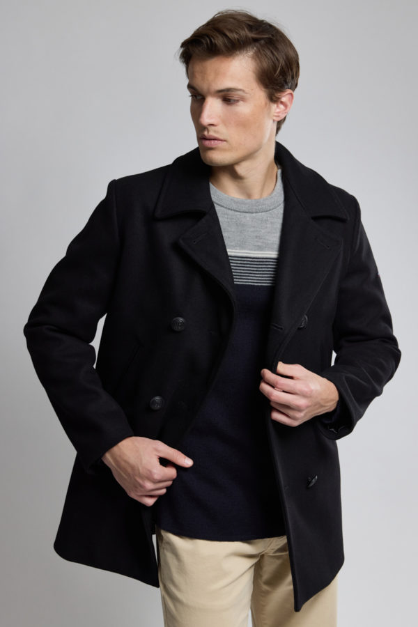 ARMOR-LUX Caban marin "Cap Sizun" - drap de laine Homme Noir 4XL