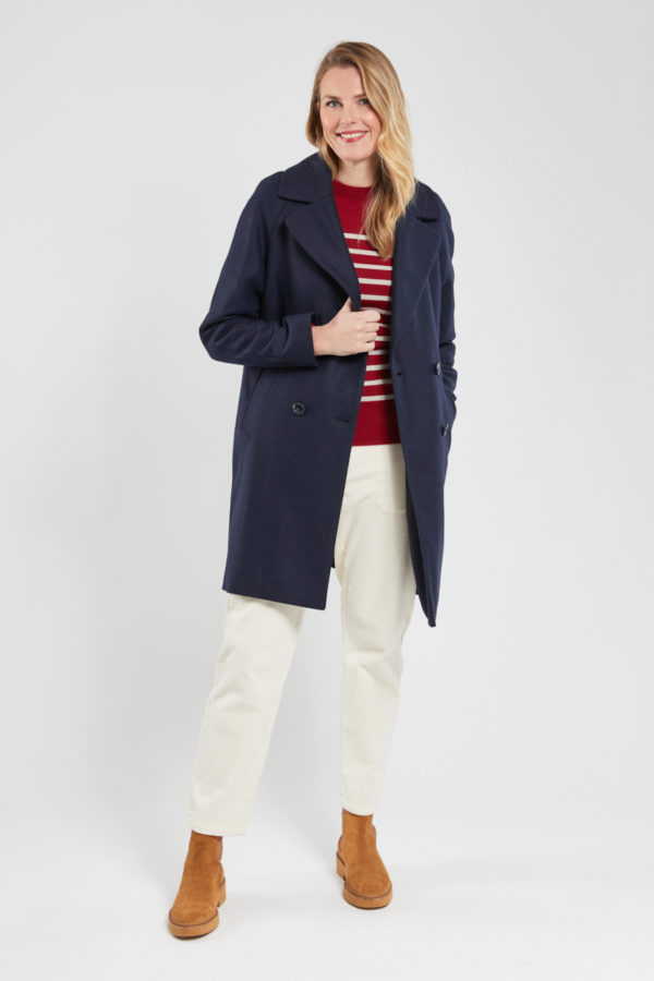 ARMOR-LUX Manteau droit double boutonnage - laine Femme MARINE XL - 44