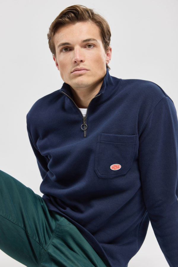 ARMOR-LUX Sweat col camionneur - coton épais Homme Marine deep 2XL