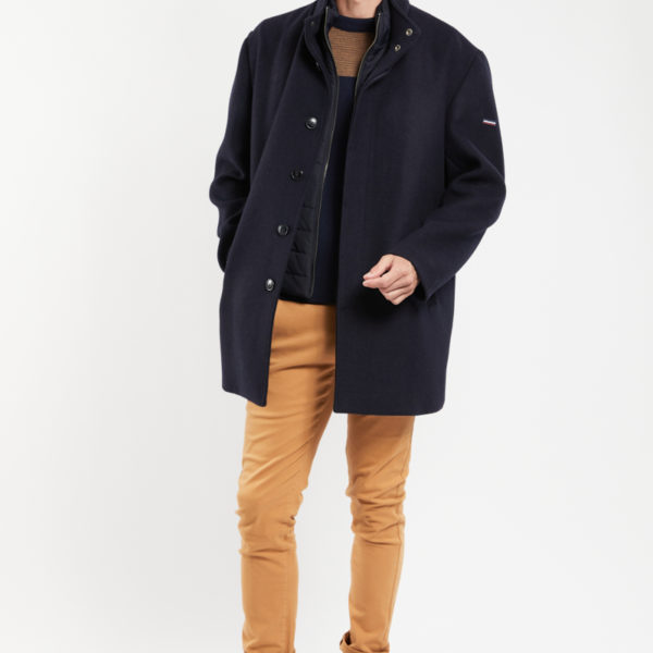 ARMOR-LUX Manteau mi-long – drap de laine mélangée Homme Marine deep 2XL