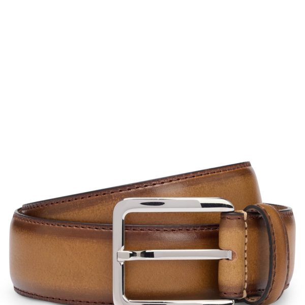 Hugo Boss Ceinture en cuir italien à surpiqûres contrastantes