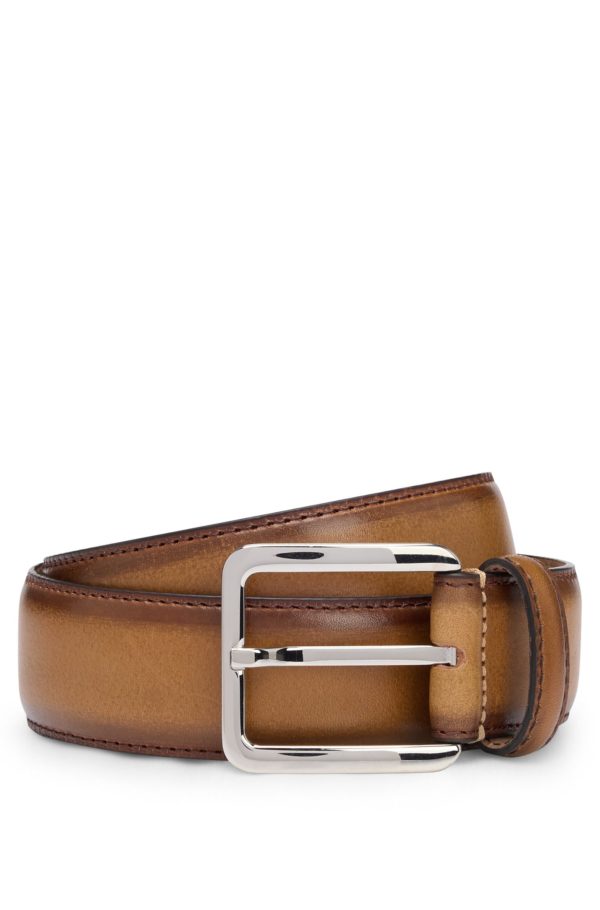 Hugo Boss Ceinture en cuir italien à surpiqûres contrastantes
