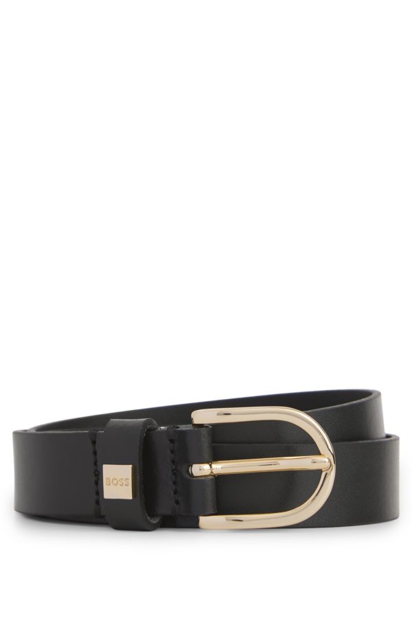 Hugo Boss Ceinture en cuir italien avec boucle dorée