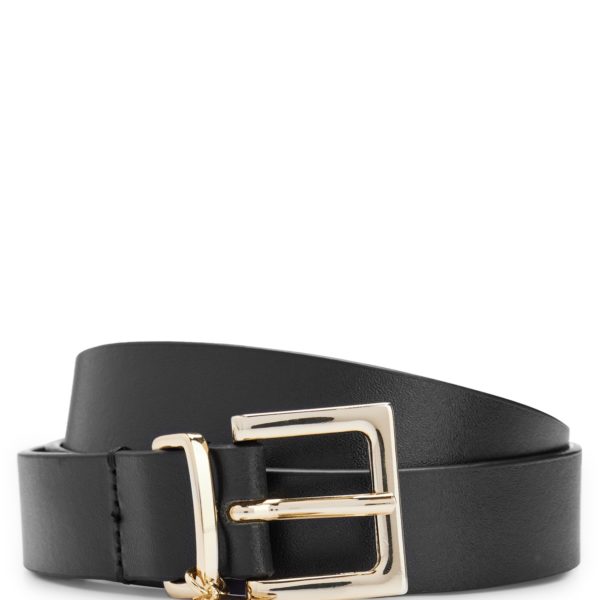 Ceinture en cuir italien avec passant doré à breloque logotée – Hugo Boss