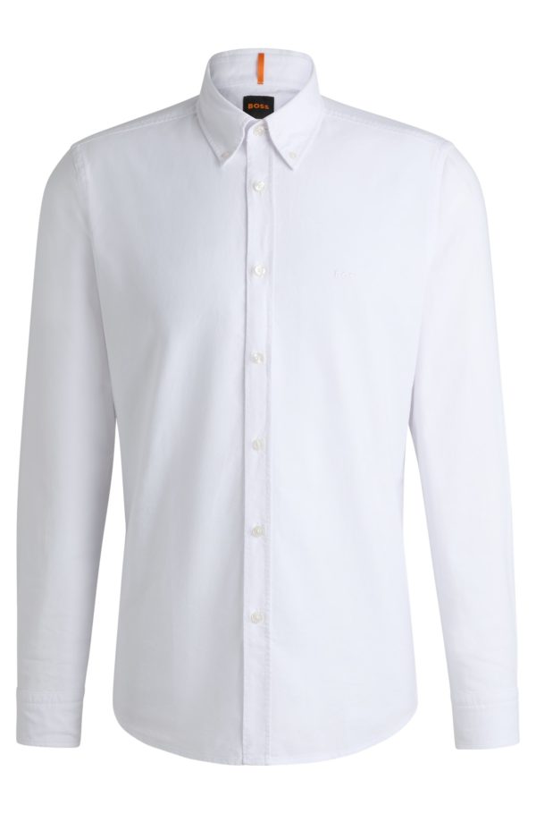 Hugo Boss Chemise Regular en coton avec col à pointes boutonnées