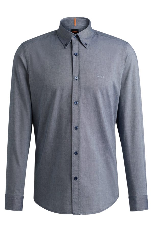 Hugo Boss Chemise Regular en coton avec col à pointes boutonnées