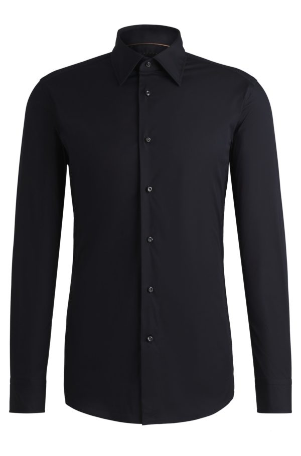Hugo Boss Chemise Slim en popeline stretch de coton mélangé
