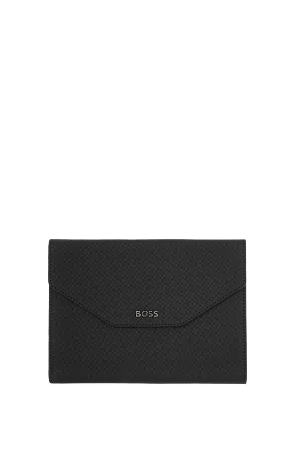 Hugo Boss Porte-documents format A5 en similicuir noir texturé