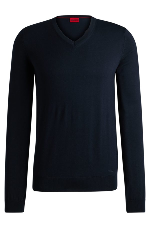 Hugo Boss Pull en laine vierge Regular à col V