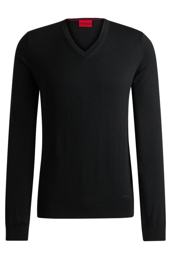 Hugo Boss Pull en laine vierge Regular à col V