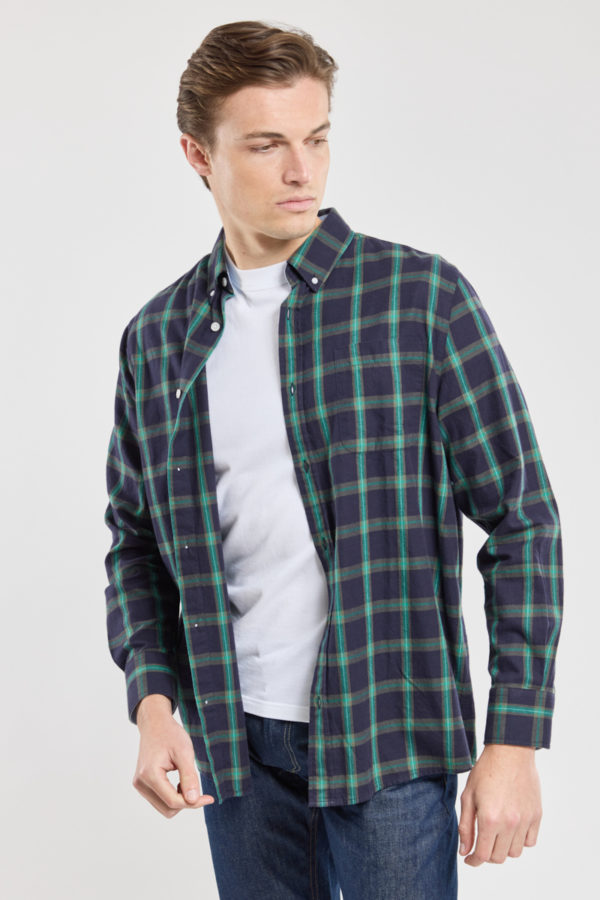 ARMOR-LUX Chemise à carreaux coupe confort - coton Homme Carreaux Marine deep/Aquag 4XL