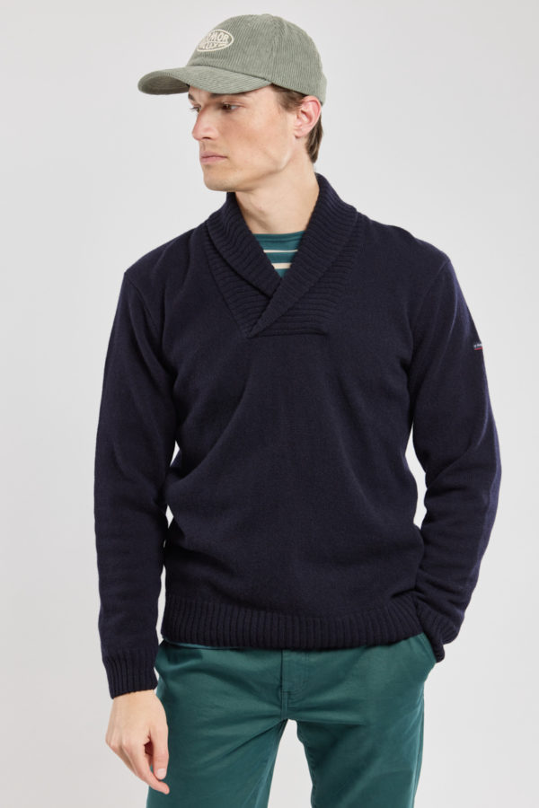 ARMOR-LUX Pull col châle - laine Homme Navire 3XL