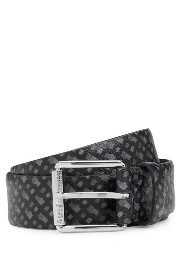 Hugo Boss Ceinture en cuir italien avec imprimé monogramme