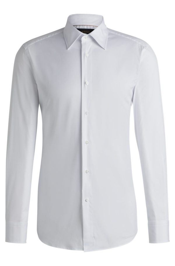 Hugo Boss Chemise Slim en popeline stretch de coton mélangé