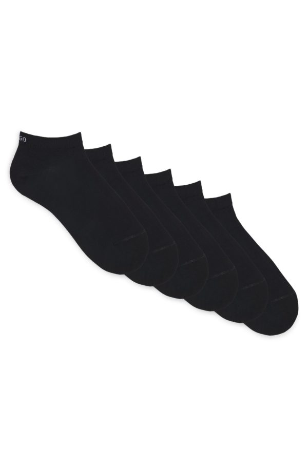 Hugo Boss Lot de six paires de chaussettes basses en coton mélangé à logos
