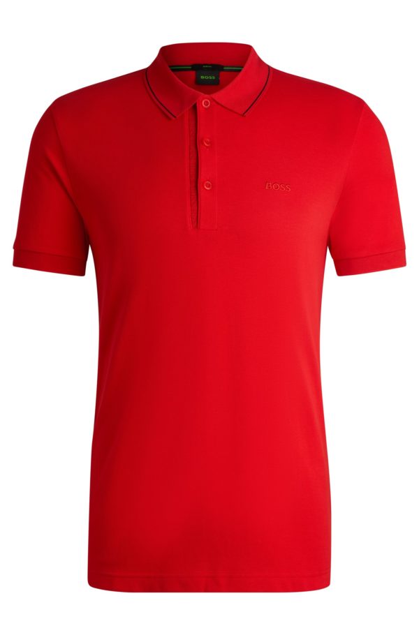 Hugo Boss Polo Slim Fit en piqué de coton avec logo ton sur ton