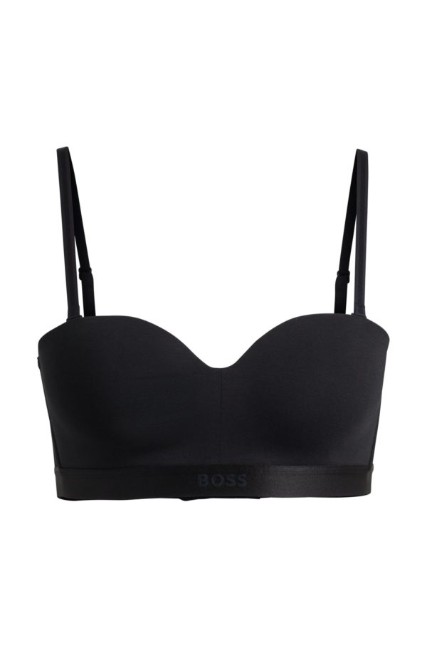 Hugo Boss Soutien-gorge en coton mélangé avec bandeau logoté et bretelles amovibles