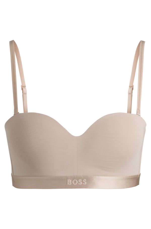 Hugo Boss Soutien-gorge en coton mélangé avec bandeau logoté et bretelles amovibles