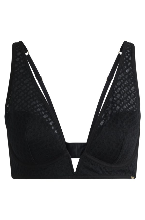 Hugo Boss Soutien-gorge triangle en dentelle monogrammée avec garniture métallique