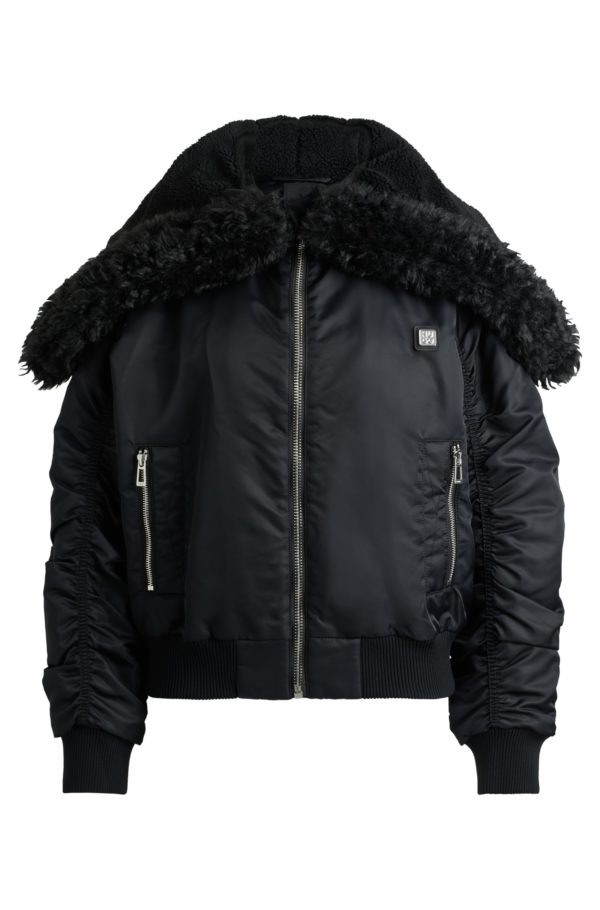 Hugo Boss Veste déperlante avec capuche zippée doublée de peluche