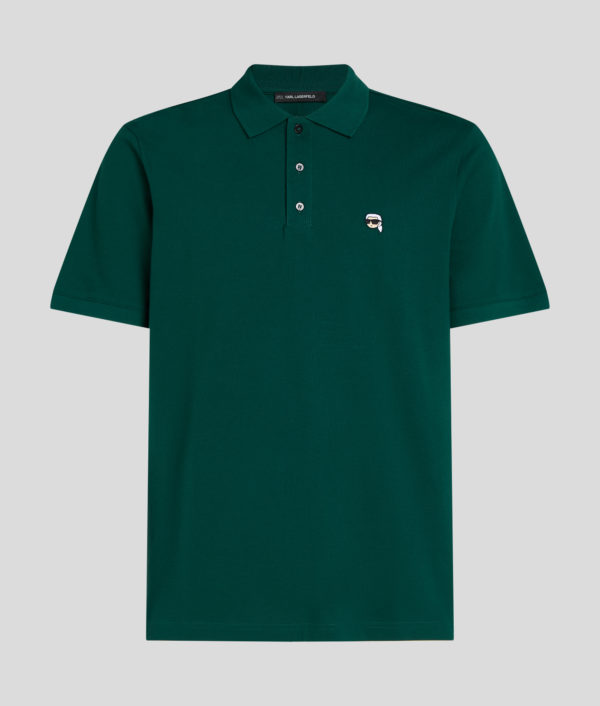 Karl Lagerfeld, Polo À Empiècement Karl Ikon, Homme, Vert forêt tropicale, Taille: XL Karl Lagerfeld