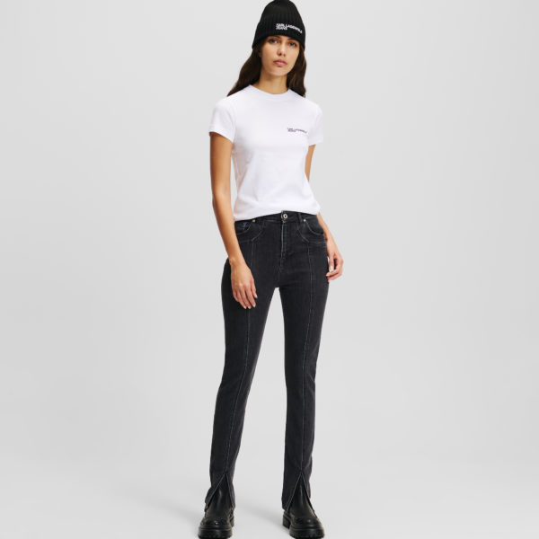 KL Jeans, Jean Skinny Taille Haute À Ourlet Fendu Klj, Femme, PIERRE NOIRE DÉLAVÉE, Taille: L3230 KL Jeans