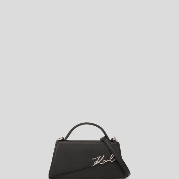 Karl Lagerfeld, Sac Bandoulière Fin K/signature, Femme, Noir/Nickel, Taille: X00 Karl Lagerfeld