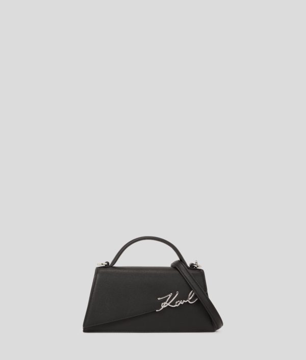 Karl Lagerfeld, Sac Bandoulière Fin K/signature, Femme, Noir/Nickel, Taille: X00 Karl Lagerfeld