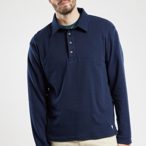 ARMOR-LUX Polo manches longues - coton Homme Marine deep 3XL