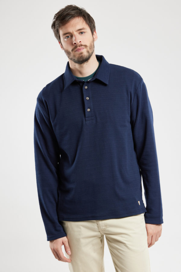 ARMOR-LUX Polo manches longues - coton Homme Marine deep 3XL