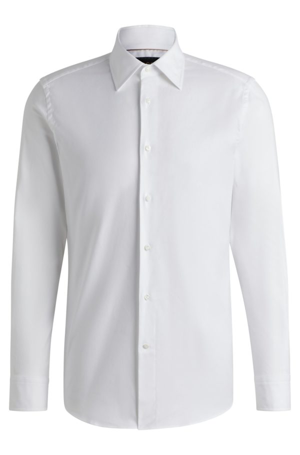 Hugo Boss Chemise Slim en coton stretch structuré italien
