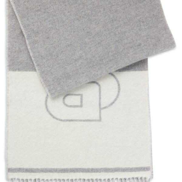 Hugo Boss Écharpe en laine mélangée à monogramme Double B