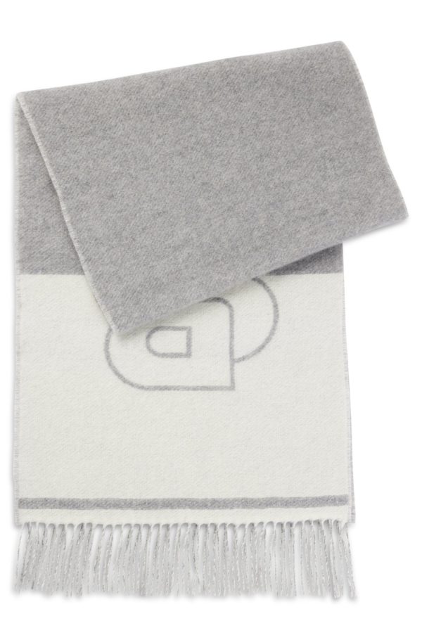 Hugo Boss Écharpe en laine mélangée à monogramme Double B