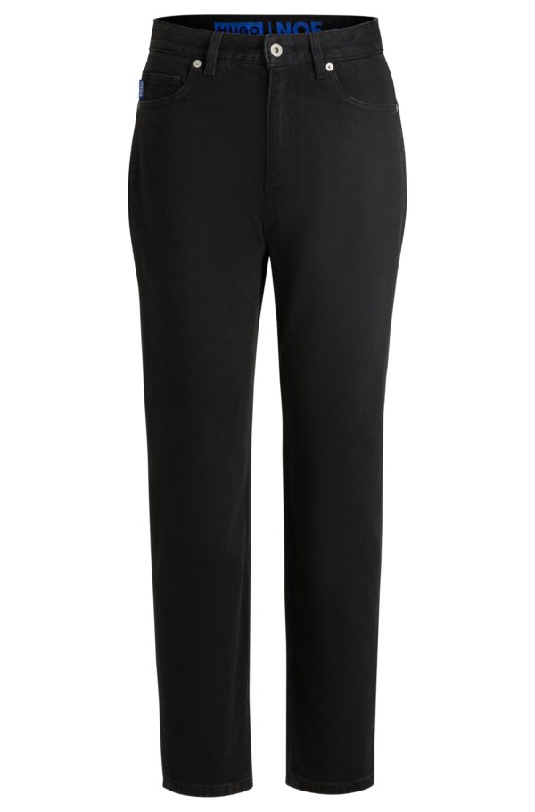 Hugo Boss Jean Mom en denim noir Rinse Washed
