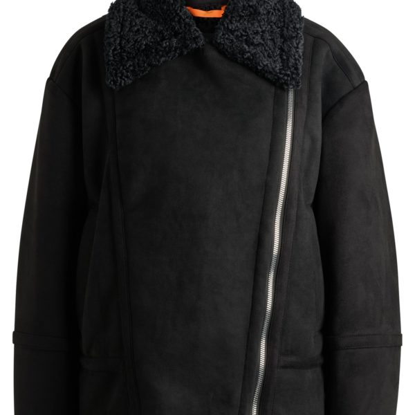 Hugo Boss Veste style aviateur imitation cuir suédé et peau retournée