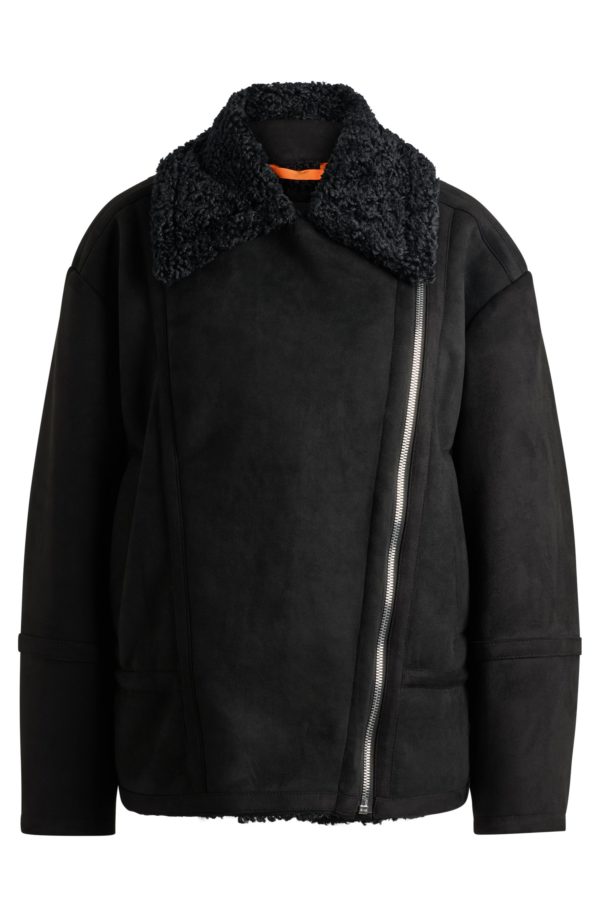 Hugo Boss Veste style aviateur imitation cuir suédé et peau retournée
